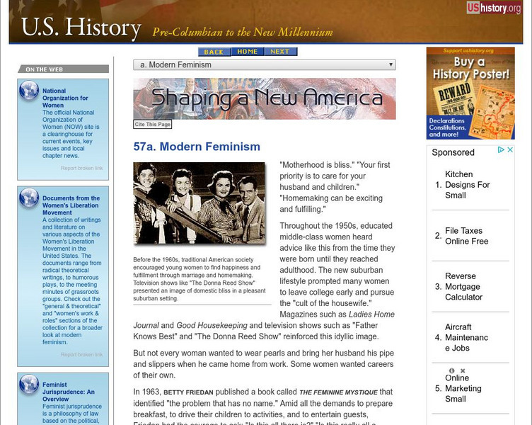 U.s. History: Modern Feminism Website U.s. History: Modern Feminism Website