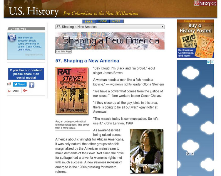 U.s. History: Shaping a New America Website U.s. History: Shaping a New America Website