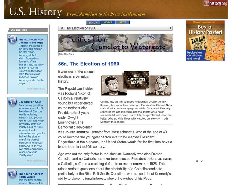 U.s. History: The Election of 1960 Website U.s. History: The Election of 1960 Website