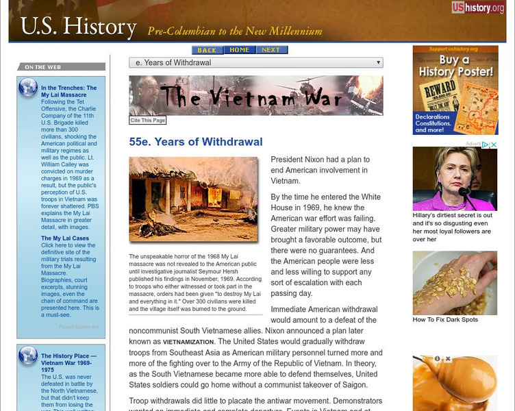 U.s. History: Years of Withdrawal Website U.s. History: Years of Withdrawal Website