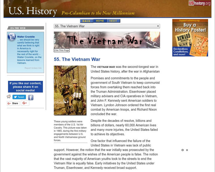 U.s. History: The Vietnam War Website U.s. History: The Vietnam War Website