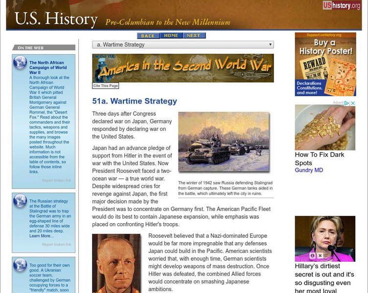 U.s. History: Wartime Stategy Website U.s. History: Wartime Stategy Website