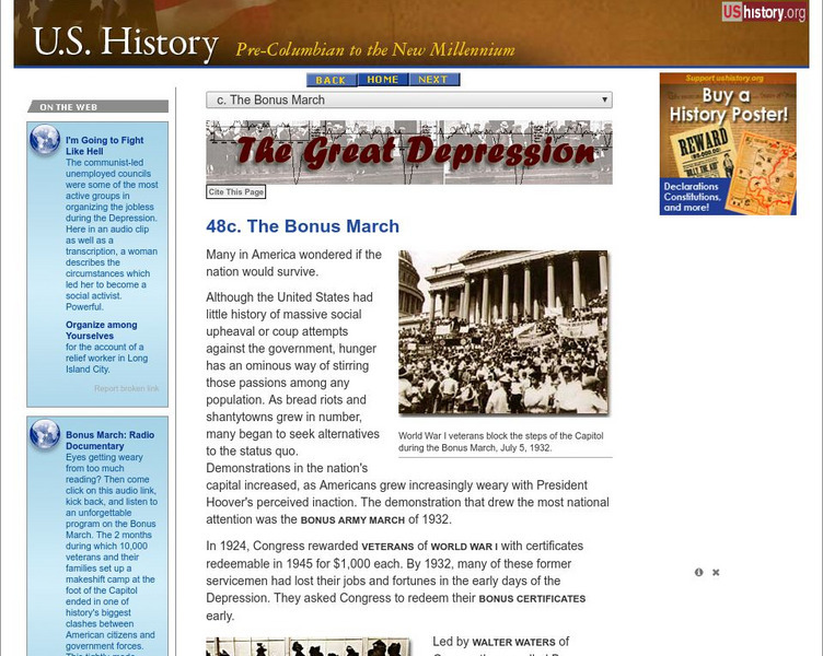 U.s. History: The Bonus March Website U.s. History: The Bonus March Website