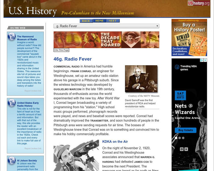 U.s. History: Radio Fever Website U.s. History: Radio Fever Website