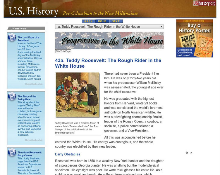 U.s. History: Teddy Roosevelt: The Rough Rider in the White House Website U.s. History: Teddy Roosevelt: The Rough Rider in the White House Website