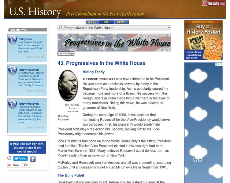 U.s. History: Progressives in the White House Website U.s. History: Progressives in the White House Website