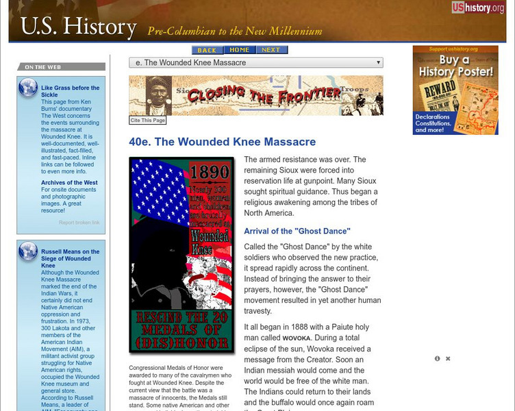 U.s. History: The Wounded Knee Massacre Website U.s. History: The Wounded Knee Massacre Website