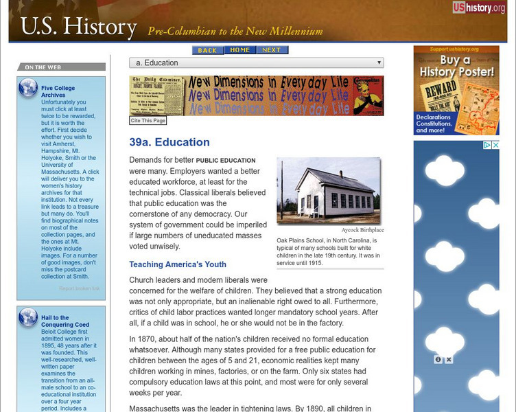 U.s. History: Education Website U.s. History: Education Website