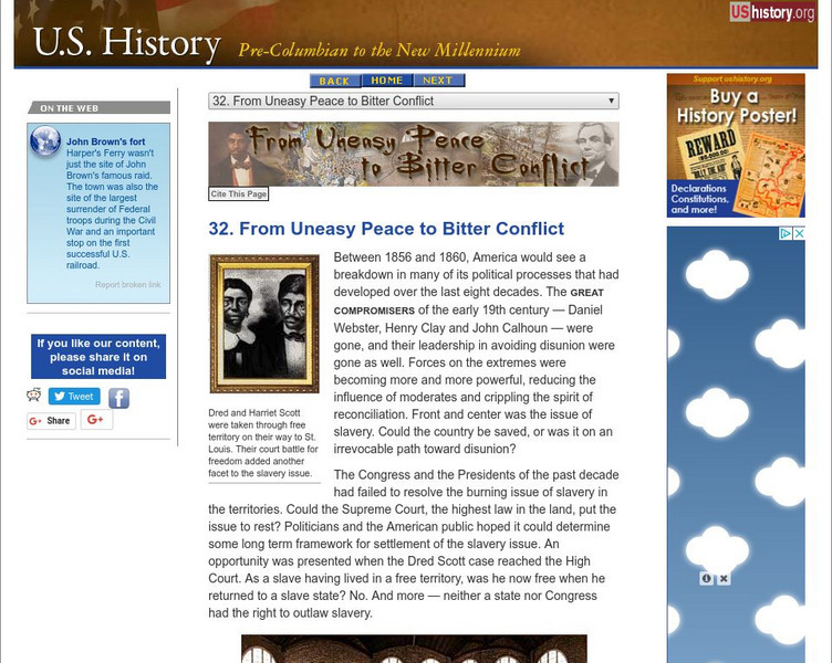 U.s. History: From Uneasy Peace to Bitter Conflict Website U.s. History: From Uneasy Peace to Bitter Conflict Website