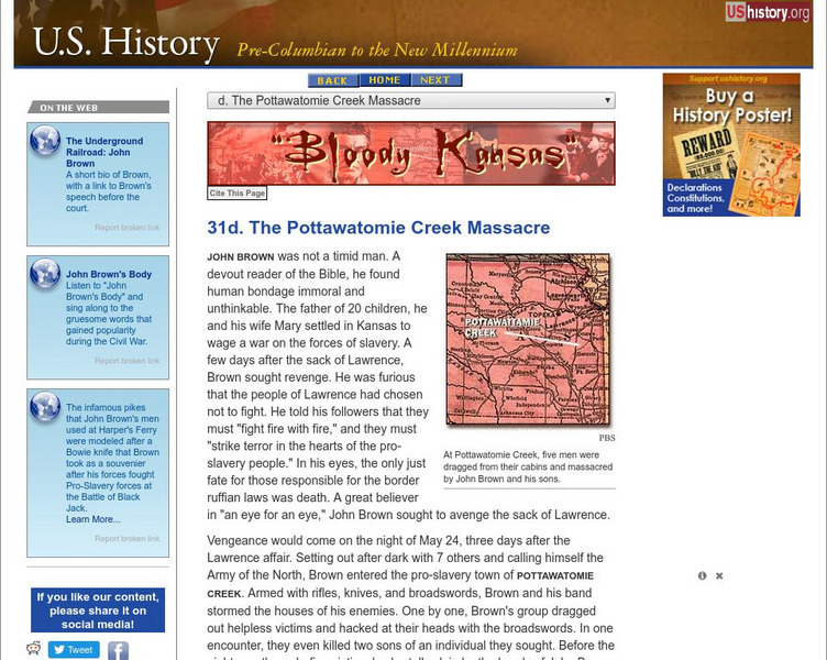 U.s. History: The Pottawatomie Creek Massacre Website U.s. History: The Pottawatomie Creek Massacre Website