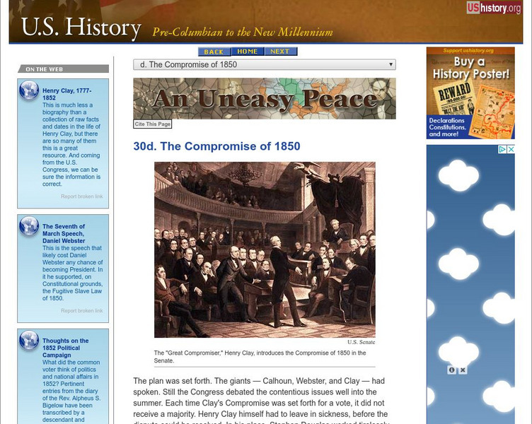 U.s. History: The Compromise of 1850 Website U.s. History: The Compromise of 1850 Website