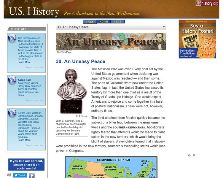 U.s. History: An Uneasy Peace Website U.s. History: An Uneasy Peace Website