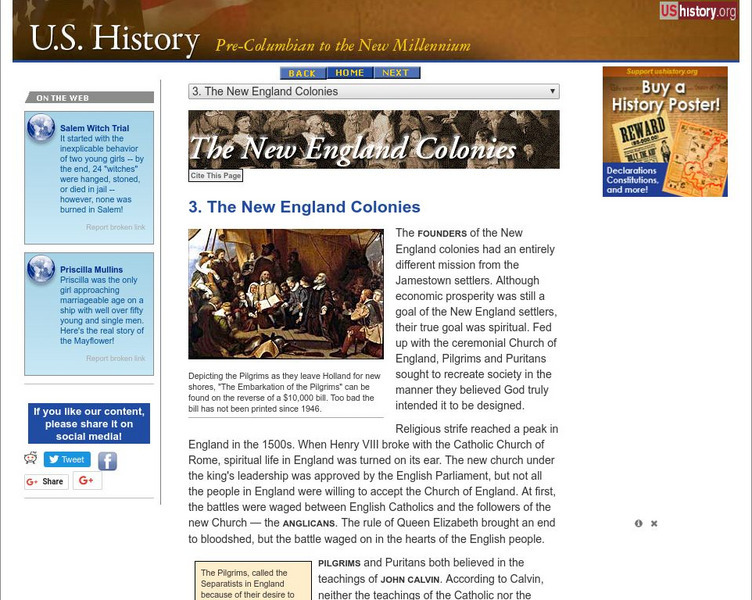 U.s. History: The New England Colonies Website U.s. History: The New England Colonies Website