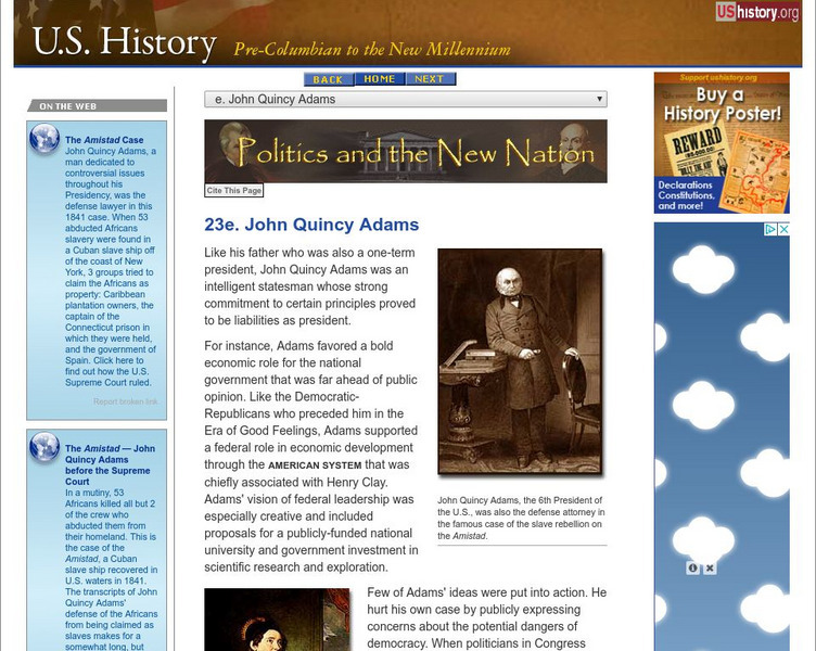 U.s. History: John Quincy Adams Website U.s. History: John Quincy Adams Website