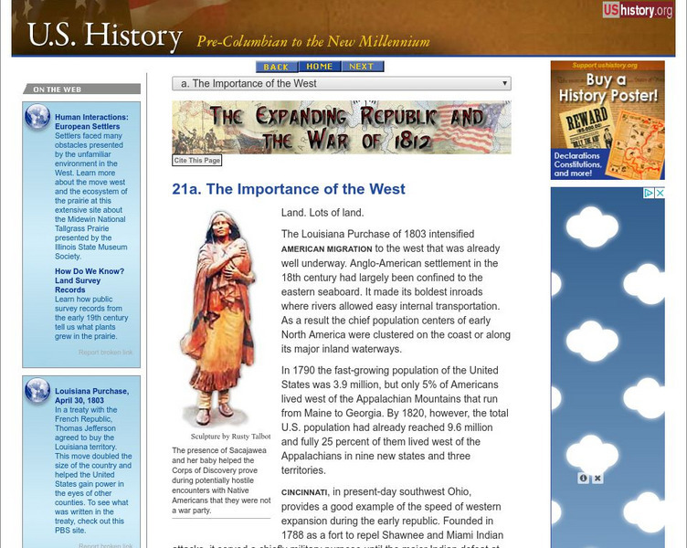 U.s. History: The Importance of the West Website U.s. History: The Importance of the West Website