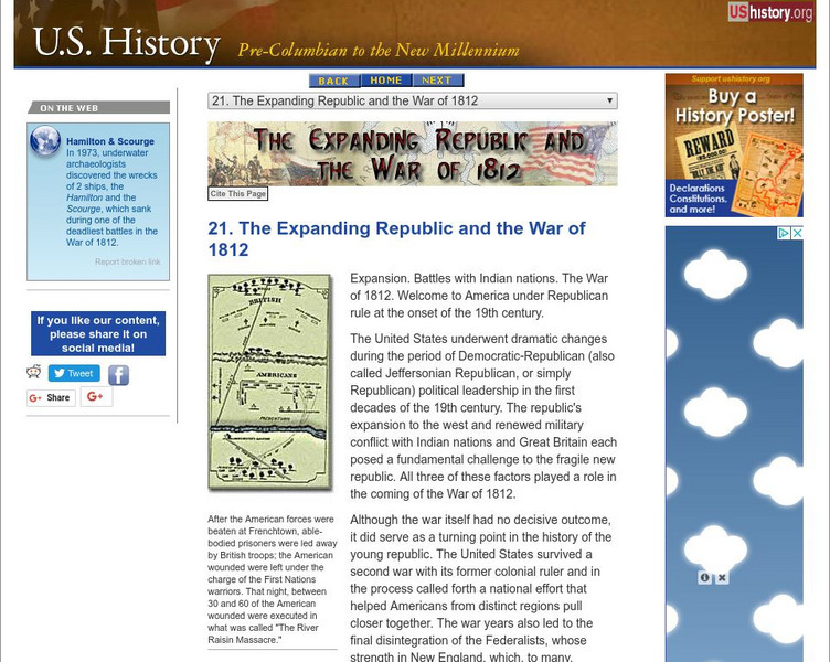U.s. History: The Expanding Republic and the War of 1812 Website U.s. History: The Expanding Republic and the War of 1812 Website