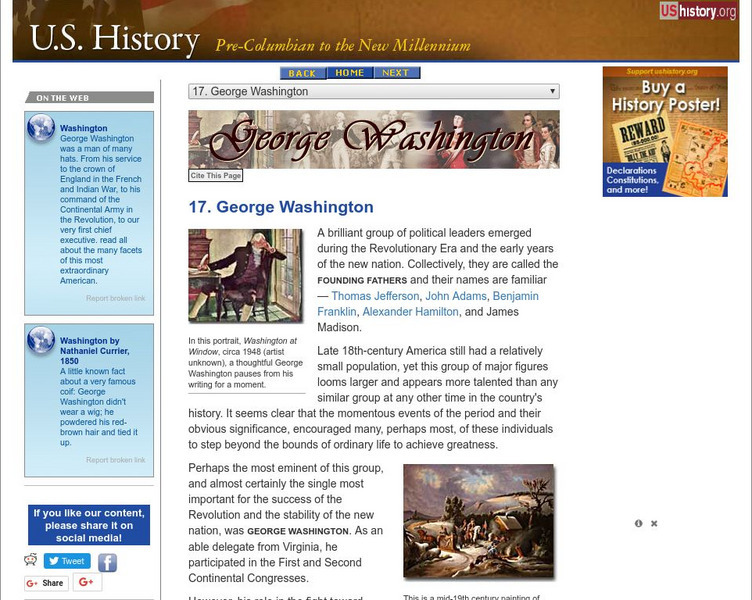 U.s. History: George Washington Website U.s. History: George Washington Website