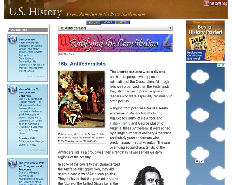U.s. History: Antifederalists Website U.s. History: Antifederalists Website
