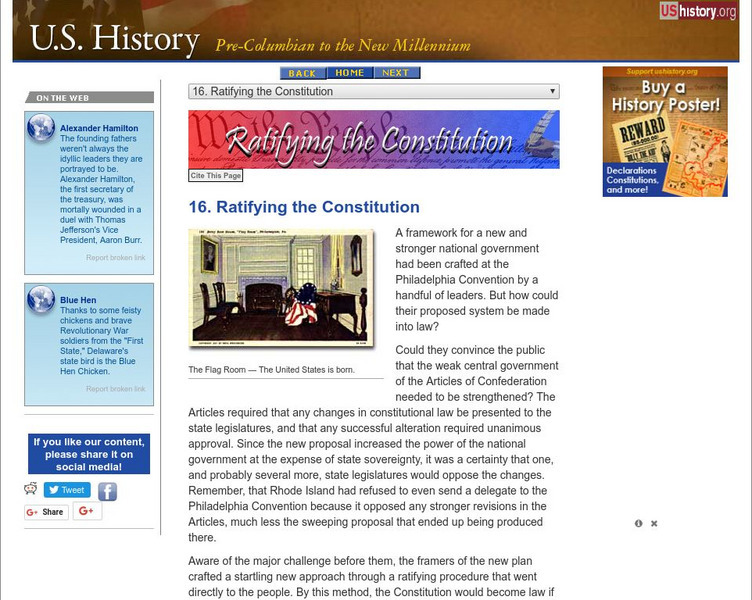 U.s. History: Ratifying the Constitution Website U.s. History: Ratifying the Constitution Website