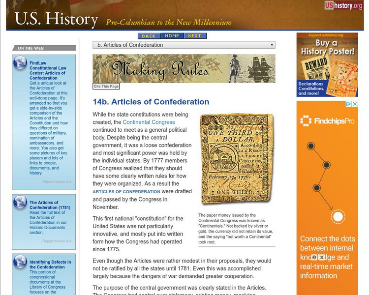 U.s. History: Articles of Confederation Website U.s. History: Articles of Confederation Website