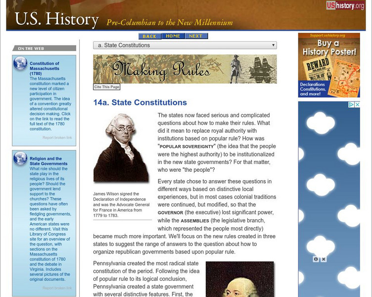 U.s. History: State Constitutions Website U.s. History: State Constitutions Website