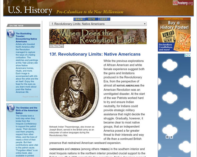 U.s. History: Revolutionary Limits: Native Americans Website U.s. History: Revolutionary Limits: Native Americans Website