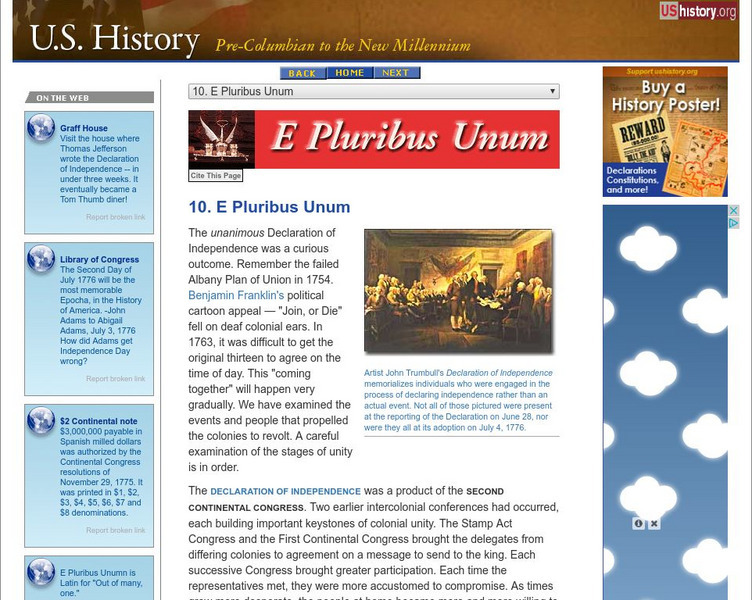 U.s. History: E Pluribus Unum Website U.s. History: E Pluribus Unum Website