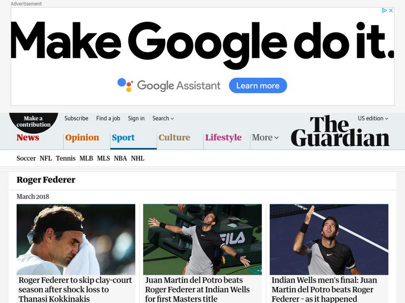 Guardian: Roger Federer Website Guardian: Roger Federer Website