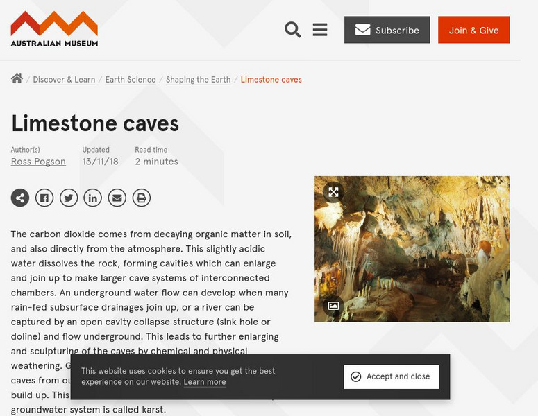 Australian Museum: Caves Handout