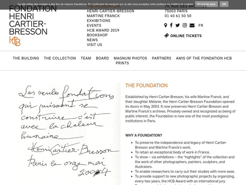 Henri Cartier Bresson Foundation Website Henri Cartier Bresson Foundation Website