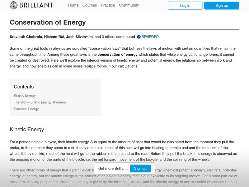 Brilliant: Conservation of Energy Unit Plan Brilliant: Conservation of Energy Unit Plan