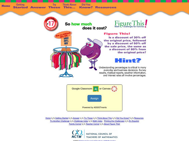 Ntcm: Math Challenge: Perplexing Percentages Activity Ntcm: Math Challenge: Perplexing Percentages Activity