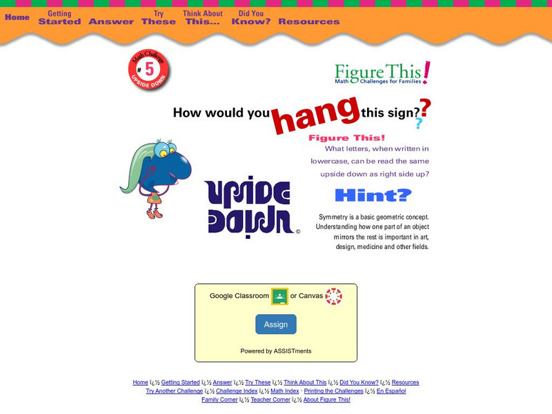 Nctm: Figure This: Upside Down (Pdf) Activity Nctm: Figure This: Upside Down (Pdf) Activity
