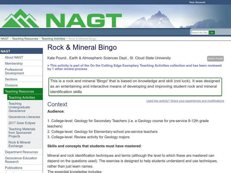 Nagt: Rock & Mineral Bingo Interactive