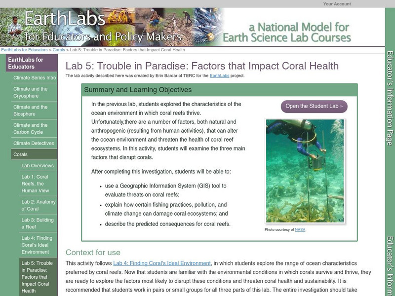 Serc: Lab 5: Trouble in Paradise: Factors That Impact Coral Health Activity Serc: Lab 5: Trouble in Paradise: Factors That Impact Coral Health Activity
