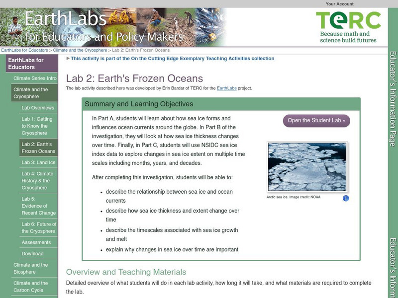 Serc: Lab 2: Earth's Frozen Oceans Activity Serc: Lab 2: Earth's Frozen Oceans Activity