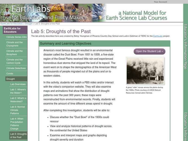 Serc: Lab 5: Droughts of the Past Activity Serc: Lab 5: Droughts of the Past Activity