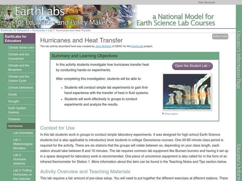 Serc: Lab 7: Hurricanes and Heat Transfer Activity Serc: Lab 7: Hurricanes and Heat Transfer Activity
