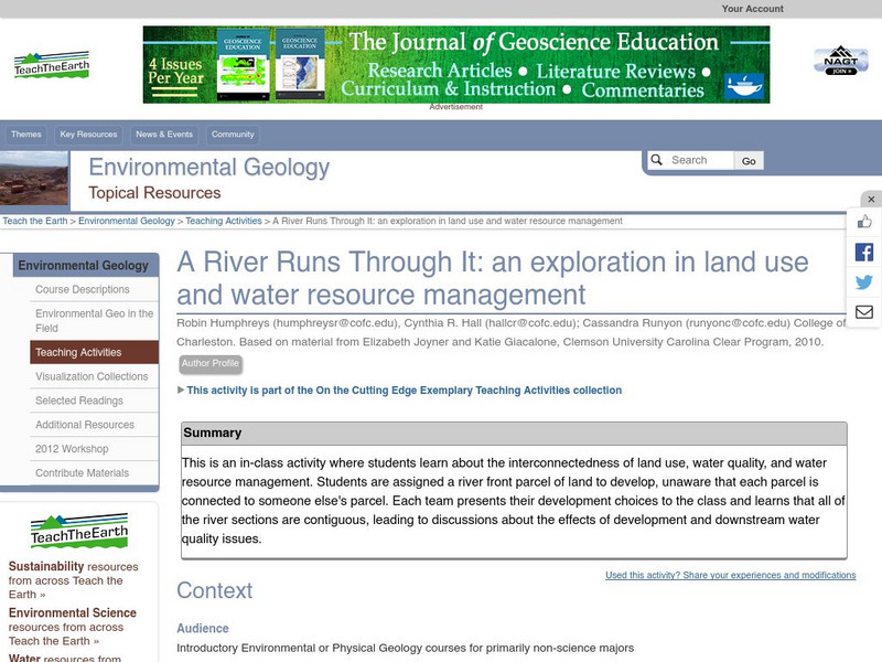Serc: An Exploration in Land Use and Water Resource Management Lesson Plan Serc: An Exploration in Land Use and Water Resource Management Lesson Plan