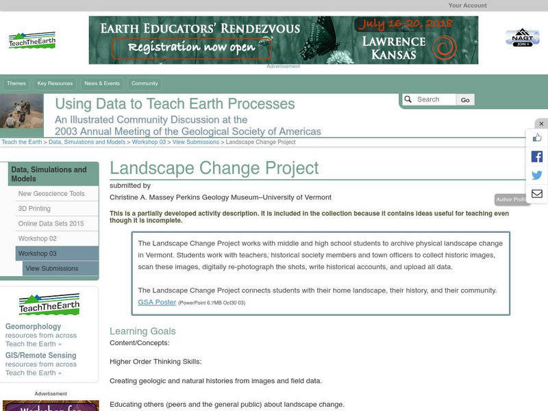 Serc: Landscape Change Project Lesson Plan