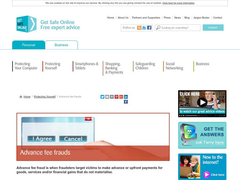 Get Safe Online: Advance Fee Frauds Website Get Safe Online: Advance Fee Frauds Website