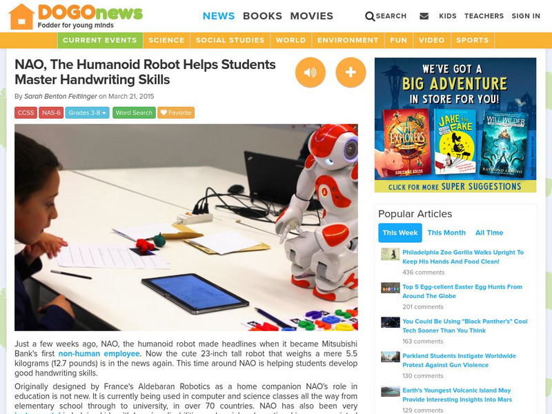 Dogo News: Robot Helps Students Master Handwriting Skills Article Dogo News: Robot Helps Students Master Handwriting Skills Article
