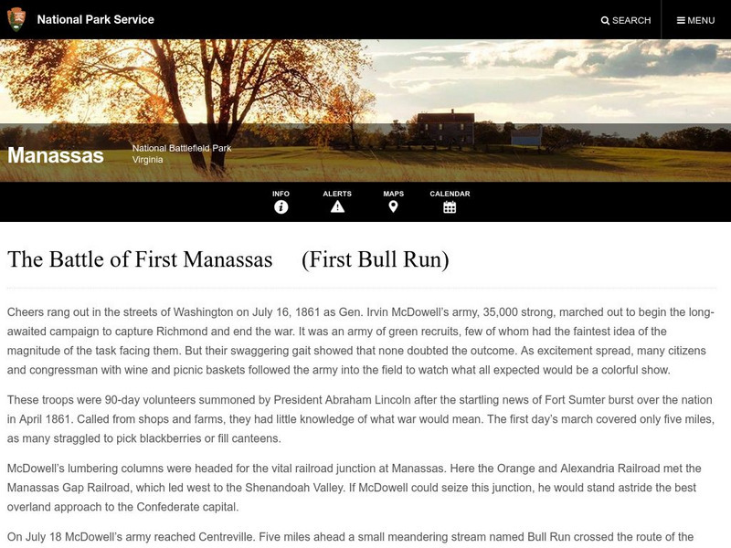 National Park Service: The Battle of First Manassas Website National Park Service: The Battle of First Manassas Website