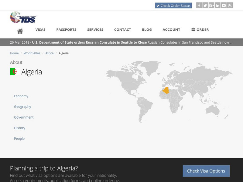 Tds: Algeria: Geography Handout Tds: Algeria: Geography Handout