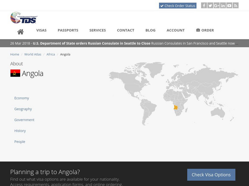 Tds: Angola: Geography Handout Tds: Angola: Geography Handout