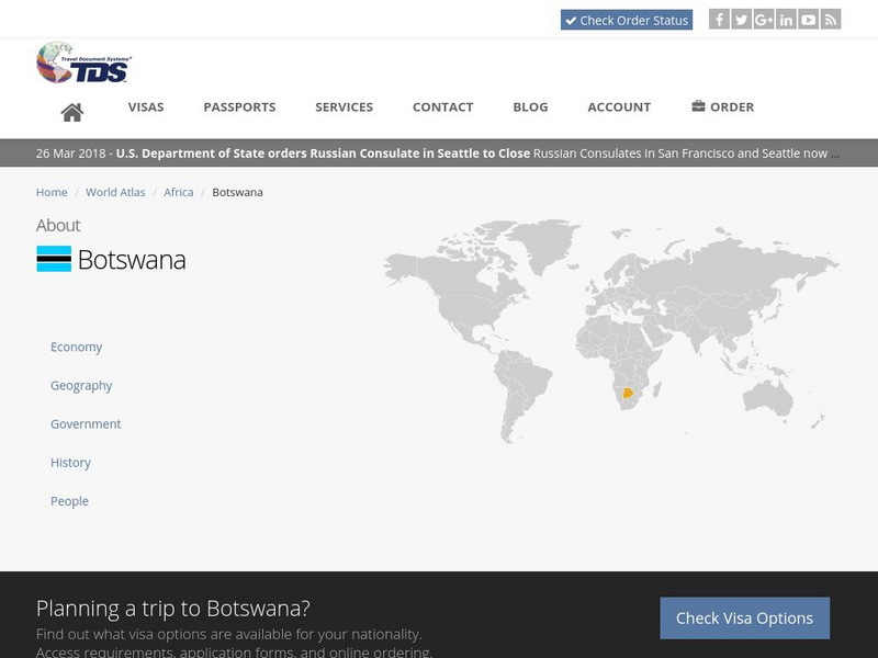 Tds: Botswana: People Handout Tds: Botswana: People Handout