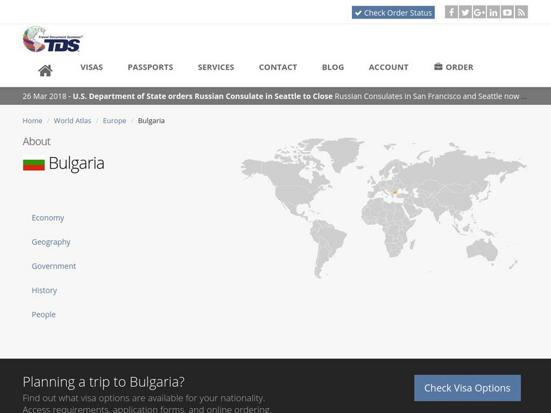 Tds: Bulgaria: Geography Handout Tds: Bulgaria: Geography Handout