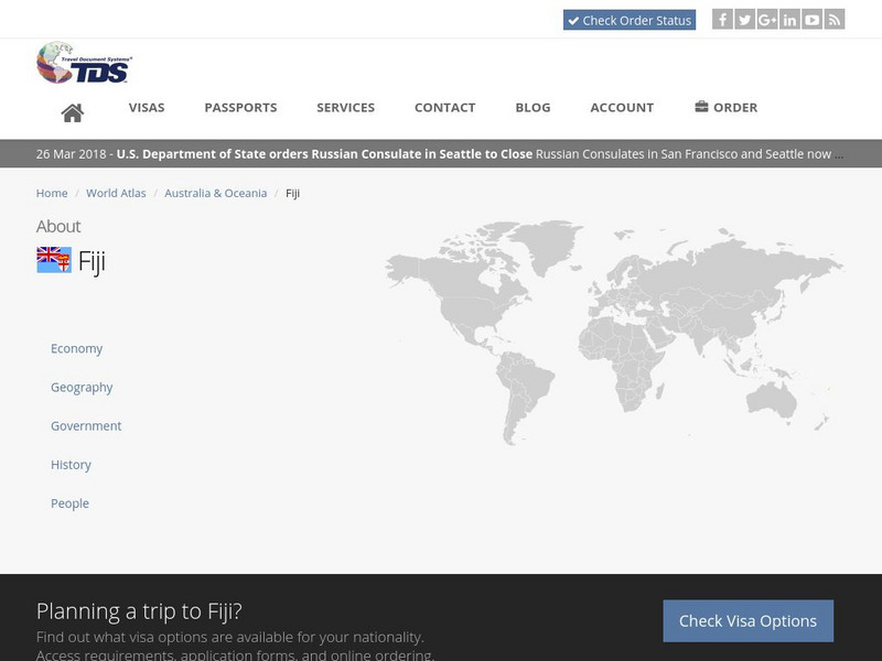 Tds: Fiji: People Handout Tds: Fiji: People Handout