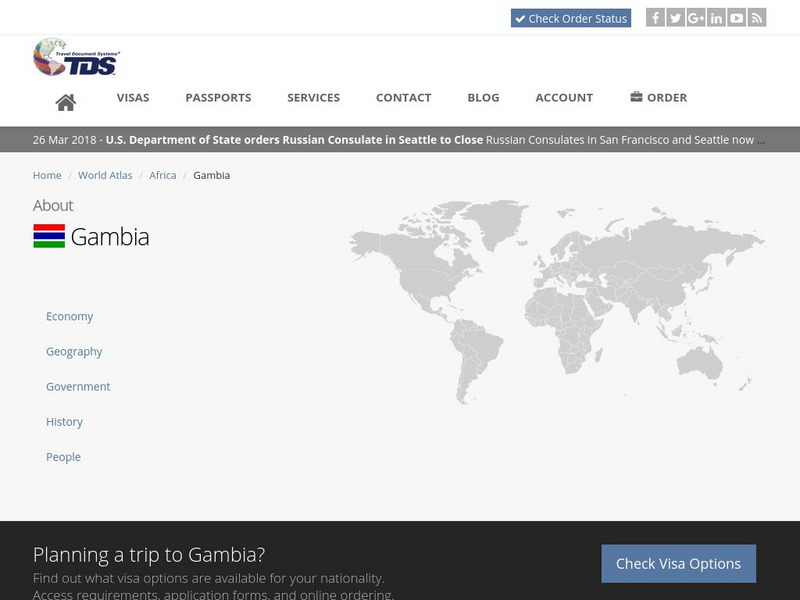 Tds: The Gambia: History Handout Tds: The Gambia: History Handout