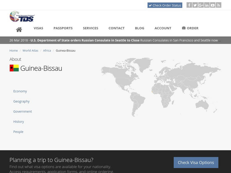 Tds: Guinea Bissau: Geography Handout Tds: Guinea Bissau: Geography Handout